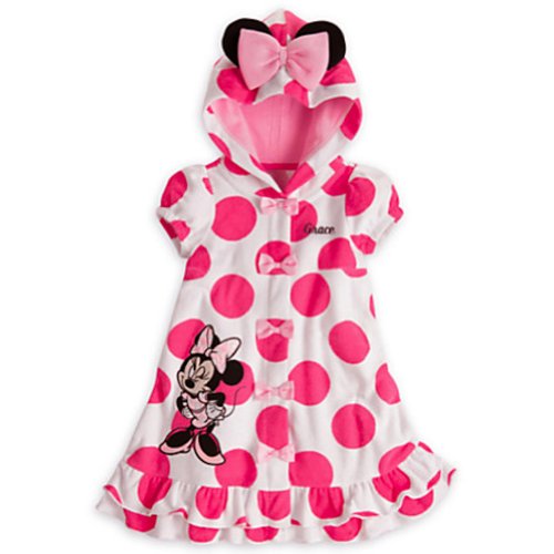 Disney Minnie Mouse Swimsuit Hooded Cover-Up with Ears for Girls (2T)