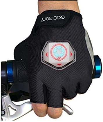 Miroad Gacron H02 LED Turning Signal Bicycle Cycling Gloves and Biking Gloves Half Finger Ultra-breathable and Anti-slip (BLACK, XL)