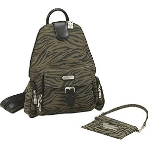 Ladies Baggallini DTZ347 Downtown Bagg - Zebra Crinkle Nylon by Baggallini