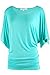 TL Women's Versatile Short Sleeve Boat Neck Dolman Drape Tops with Banded Bottom