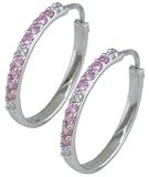 18KW Pink Sapphire and Diamond Earrings