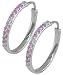 18KW Pink Sapphire and Diamond Earrings