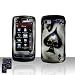 Black Spade Skull Snap on Rubberized Hard Skin Cover Case for LG Xenon Gr500 + Belt Clip
