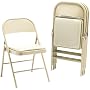 HON FC02LBG Steel Folding Chairs with Padded Seat, Light Blueige, Four/carton