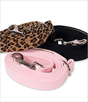 Dog Leash Thick Ultrasuede - Puppy Pink 5/8" Width x 4'