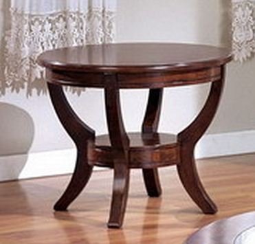 Coty Round End Table In Brown Finish By Crown Mark Furniture