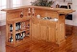 Large Oak Finish L Shaped Bar