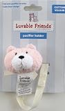 Velour Pacifier Holder, Pink
