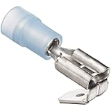 Morris Products 12024 Piggy Back Disconnect, Double Crimp, Nylon Insulated, Blue, 16-14 Wire Size, 0.032"X0.250" NEMA Tab  (Pack of 100)