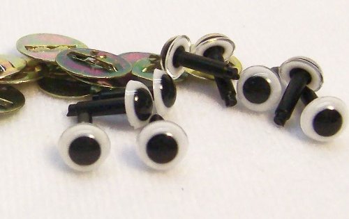Sassy Bears 6mm White Safety Eyes for Bear, Doll, Puppet, Plush Animal and Craft - 10 Pairs