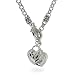 Eve's Addiction Designer Inspired Silver Bali Style Toggle Heart Necklace