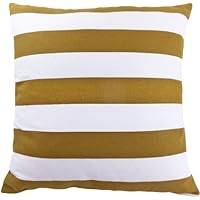 Decorative Printed Stripes Floral Throw Pillow Cover 18' Brown
