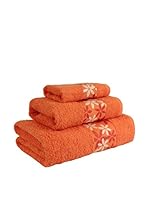 Flor De Algodón Juego De Toallas Krizan (Naranja)