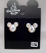 Disney Austrian Clear AB(Aurora Borealis, which Changes Color in The Light) Crystal Mickey Earrings