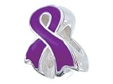 Zable(tm) Sterling Silver Awareness Ribbon-Purple Bead / Charm
