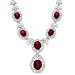 CZ Diamond Ruby Platinum Plated Festive Necklace