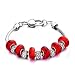 Red Murano Glass Beads And Charms Bracelet Pandora Charms Chamilia Beads Compatible Valentines Day Gift