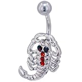 Red Crystal Scorpion Dangle Belly Ring