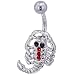 Red Crystal Scorpion Dangle Belly Ring