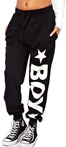Full Stars Womens Loose Hip Hop Punk Sports Pants with London Boy Print (Small, Black)
