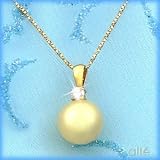 14K Golden South Sea Pearl & Diamond Pendant