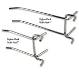 Pegboard Hooks, Double Straight Hook 2" for 1/8" or 1/4" Peg Board
