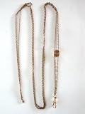 Delicate Long Antique Ladies Slide Chain Gold Filled w Colored Stones
