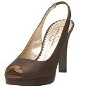 Jessica Simpson Women's Amy Slingback,Chocolate Suede,9.5