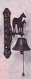 'Horses Rustic Metal Door Bell 11'' Tall''