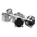 1/5ct Black Diamond Stud Earrings in 14k White Gold