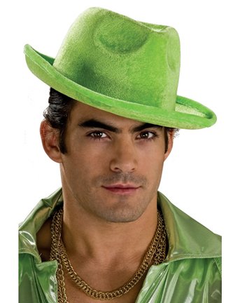 Green Pimp Hat Adult Halloween Costume Accessory