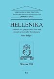 Hellenika - Jahrbuch f&uuml;r griechische Kultur und deutsch-griechische Beziehungen: Neue Folge 5 - 