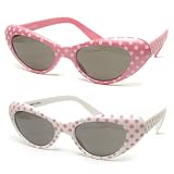 Review   / Vintage Plastic Polka Dot 60's Cateye Sunglasses - 2348