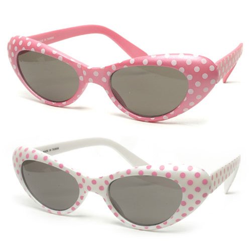 Buy Vintage Plastic Polka Dot 60′s Cateye Sunglasses – 2348