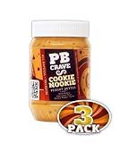 PB Crave Natural Peanut Butter, Cookie Nookie, 16oz Jars, (Pack of 3)