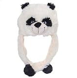 Panda Animal Hats with Ear Flaps & Poms