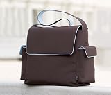 Chocolate-Blue Microfiber Messenger Diaper Bag