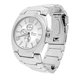 Geneva Platinum Mens Metal Link Watch by Geneva