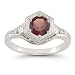 Roman Art Deco Garnet and Diamond Ring