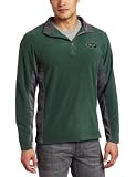 NFL Men's New York Jets Fade II Crew Long Sleeve 1/4 Zip Micro Chiller Fleece (Dark Green/Storm Gray, Large)