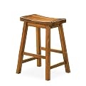 Oak 24" Scoop Stools - Set of 2