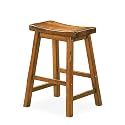 Oak 24" Scoop Stools - Set of 2