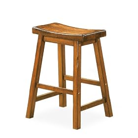 Oak 24" Scoop Stools - Set of 2 by Homelegance