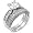 Sterling Silver Cubic Zirconia CZ Wedding Engagement Ring Set Sz 5