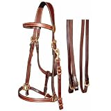 PREMIUM AUSSIE Halter Bridle Combo with Reins, Havana Brown, Horse