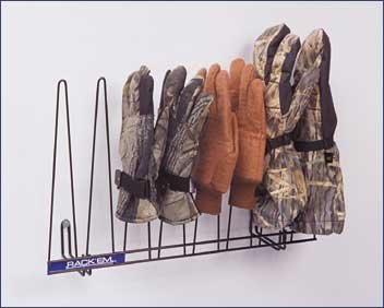 Image of Glove Drying Rack Wall Mount, Industrial Weight, Green PVC Coated, 4 pair