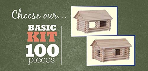 Creative Logs - Wooden Log Cabin Building Sets - 100 Pieces