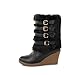 Charm Foot Fashion Faux-fur Womens Platform Wedge Heel High Top Snow Boots