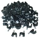 Cable-Clip Black RG6 (100 pieces per bag)