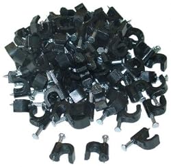 Cable-Clip Black RG6 (100 pieces per bag)
